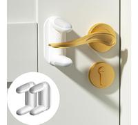 EUDEMON Cerradura de palanca de puerta de seguridad para bebés, cerradura de manija de puerta para niños y mascotas (Blanco, 2 Piezas)
