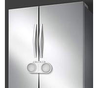 EUDEMON Cerradura de puerta de refrigerador francés, cerradura de refrigerador segura para niños, para refrigeradores o gabinetes de puertas dobles o múltiples, fácil de instalar (Blanco)