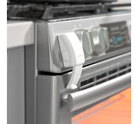 EUDEMON Cerradura frontal del horno actualizada, cerradura de la puerta del horno segura para niños, sin herramientas ni agujeros perforados (Blanco, 2 Piezas)