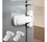 EUDEMON Cierre de Refrigerador para Bebés, Candado de Seguridad para Niños en Nevera y Congelador, Fácil de Instalar (Blanco, 2 Pièces)