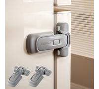 EUDEMON Cierre de Refrigerador para Bebés, Candado de Seguridad para Niños en Nevera y Congelador, Fácil de Instalar (Gris, 2 Pièces)