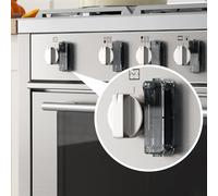 EUDEMON Paquete de 5 cerraduras de seguridad para estufa de gas para bebés, cerradura a prueba de niños para pomos grandes y pequeños, fácil de instalar y usar (negro)