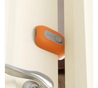 EUDEMON Protector de pellizco de dedo de puerta a prueba de niños, tope de puerta giratoria para bebés, protector de puerta con pestillo de puerta (Naranja, 1 Piezas)