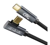 EUDOBEL 20 Gbps Cable USB C 0,5m, (Cable USBC 3.2 Gen 2×2, vídeo 8K@30Hz, 4K@144Hz/ 60Hz, 90 grados) Cabo USB C fast charging de 240W para Thunderbolt 4, MacBook, iPad Pro, Switch, monitor, SSD