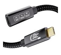 EUDOBEL 20Gbps Cable Alargador USB C 2m,Alargador USB Tipo C 4K@144Hz 5K@60Hz,Cable Extensión USB C 240W 48V/5A Macho a Hembra para Thunderbolt 4,USB C monitor, iPhone16,iPhone15, Switch, MacBook