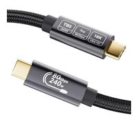 EUDOBEL 80Gbps Cable USB C Thunderbolt 5 1m,Ancho de banda unidireccional hasta 120Gbps,Soporta 240W,Video 16K@30Hz 8K@60Hz,12-bit de profundidad de color para Thunderbolt 4,USB 4,SSD,eGPU,Laptop