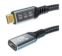 EUDOBEL Alargo USB C 40Gbps, USB 4 Alargador Thunderbolt 4 4K@144Hz 8K@60Hz, Cable USB C Extensión 240W Macho a Hembra para Thunderbolt 5, Switch, MacBook, iPad Pro, VR, SSD（0,2m）