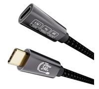 EUDOBEL Cable Alargador USB C 240W 0.5m, 3.2Gen2×2 4K@144Hz 5K@60Hz, Extensión 20Gbps Macho a Hembra para Thunderbolt 4, Monitor, iPhone16, iPhone15, Switch, MacBook