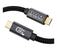 EUDOBEL Cable USB 4 con Cable Thunderbolt 4 1m,40Gbps Cable USB C Datos,PD 3.1 Carga rápida 240W 5A,8K@60Hz 4K@144Hz Cable USB C Video para Monitor USB C,iPhone 16, iPhone15, MacBook,PSSD,iPad,Switch