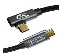 EUDOBEL Cable USB C 2 m (USB 3.2 Gen 2×2, Cable de datos 20Gbps, PD3.1 240W, 90 grados) vídeo 4K@144 Hz/ 60Hz, 8K@30Hz Cable USB C a USB C para Thunderbolt 4, MacBook, iPad, Switch, monitor, SSD, VR