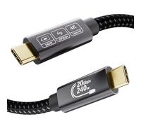 EUDOBEL Cable USB C 2m,USB C 3.2 Gen2×2 240W 48V/5A, Video 5K@60Hz 4K@144Hz Cable de Datos USB Tipo C 20Gbps para Thunderbolt 3/4,iPhone16,iPhone15,Switch,MacBook,USB C Monitor,SSD,VR