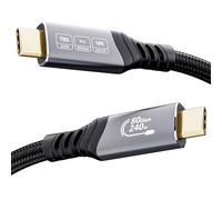 EUDOBEL Cable USB C Thunderbolt 5 80Gbps 0.5m, 120Gbps ancho de banda de vídeo, PD 3.1 240W, vídeo 16K@30Hz 8K@60Hz, 12-bit profundidad de color Compatible con Mac mini M4 Pro, Thunderbolt 4, eGPU