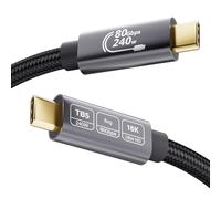 EUDOBEL Cable USB C Thunderbolt 5 80Gbps 3m, 120Gbps ancho de banda de vídeo, PD 3.1 240W, vídeo 16K@30Hz 8K@60Hz, 12-bit profundidad de color Compatible con Mac mini M4 Pro, Thunderbolt 4, eGPU