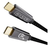 EUDOBEL Cable USB Tipo C 0,5m USB C 3.2 20Gbps,Video 5K@60Hz 4K@144Hz Cable USB C Carga Rapida 240W 48V/5A para Thunderbolt 3/4,iPhone16,iPhone15,Switch,MacBook,USB C Monitor,SSD,VR
