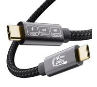 EUDOBEL Cable USB4 3m, 40Gbps, PD 3.1 240W, 8K@60Hz, para eGPU, iPhone 16/15, MacBook, Galaxy S24, iPad, Switch, VR