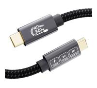 EUDOBEL Cable USB4 con Cable Thunderbolt 4 2m,Cable USB C Vídeo 8K@60Hz 4K@144Hz,Carga rápida 240W 48V/5A, 40Gbps Cable USB C Datos para Thunderbolt 3,PSSD, MacBook, iPad,iPhone 16,iPhone15,Switch