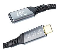 EUDOBEL USB C Alargador Thunderbolt 4 2m, Alargador USB Tipo C 40Gbps, PD 3.1 240W 48V/5A Cable USB 4 Extension 8K@60Hz 4K@144Hz para Thunderbolt 5, Switch, MacBook, iPad Pro, VR, SSD