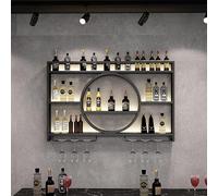 EudoER Estante de exhibición de Vino montado en la Pared de Metal Moderno, estantes flotantes de la Unidad de Barra, estantes de Vino montados en la Pared, Estante de Vidrio Soporte de exhibición