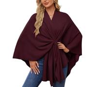 EUDOLAH Mujer Chal Elegante de Punto Abrigo Tipo Capa Bufanda Cape sCárdigan Chal Corto y Cálido