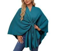 EUDOLAH Mujer Chal Elegante de Punto Abrigo Tipo Capa Bufanda Cape sCárdigan Chal Corto y Cálido