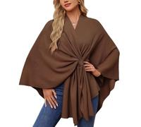 EUDOLAH Mujer Chal Elegante de Punto Abrigo Tipo Capa Bufanda Cape sCárdigan Chal Corto y Cálido