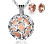 Eudora Colgante de Cenizas Árbol de la Vida - Collar de Urna Cobre Plateado Para Mujer - Regalos Originales, 61cm