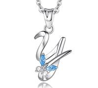 EUDORA Collares Mujer Colgantes Iniciales Letras Y Plata de ley 925 26 Alfabeto Inicial Nombre Cadena Collar con Zirconia Cúbico Joyería, Regalos Originales para Mujer Hermana Madre Abuela, 45,7cm