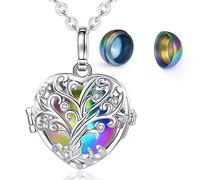 EUDORA Harmony Ball Colgantes para Cenizas para Mujer, Corazón Arbol de la Vida Collar de Cenizas de Papa Mama Abuela Urna Regalo Recuerdo Funerario, Joyería Colgante de Urnas para Perros Gatos