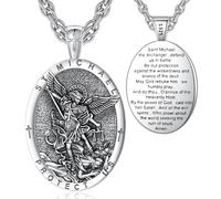 EUDORA Harmony Ball Collar Arcángel San Miguel Plata de Ley 925 para Mujer Hombre, Colgante Medalla Arcángel San Miguel Para Protección Religión Joyería Regalos Original para Hombre Madre Padre,22"+2"