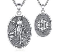 EUDORA Harmony Ball Collar de Afrodita Diosa Griega Plata de Ley 925 para Mujer, Colgante Afrodita Diosa del Amor Belleza Deseo Fertilidad Protector de Los Marineros Joyería Regalo para Mujer,20"+2"