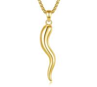 EUDORA Harmony Ball Collar de Cuerno Italiano para Mujer Hombre Plata de Ley 925, Colgante Cornicello Croissant de Pimienta Italiana Amuleto de Suerte Joyería Regalo para Mujer Hombre Madre, 22"+2"