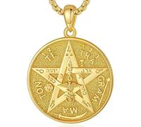 EUDORA Harmony Ball Collar de Oro Pentagrama para Hombre Mujer Plata de ley 925, Oro Colgante Tetragrammaton de Witcher para Esposo Amuleto Joyería, Regalo para Padre Madre Novio Novia, 55+5CM