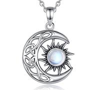 EUDORA Harmony Ball Collar Luna Sol Estrellas para Mujer Plata de Ley 925, Colgante Energía Collares Estrella Collar the Witcher, Sol Luna Joyería Original Regalo para Mujer Madre Hija Hermanas, 45CM
