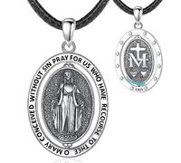 EUDORA Harmony Ball Collar Virgen María para Mujer Hombre Plata de Ley 925, Giratorio Colgante Medalla de Milagrosa Nuestra Señora de Guadalupe Joyería Virgencita Religiosa Regalo para Mujer, 61CM