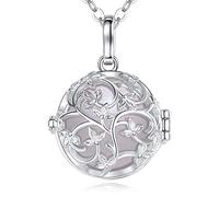 EUDORA Harmony Ball Llamador de Angeles Embarazada, Arbol de la Vida Joyería para Mujer Embarazo, Collares Primer Embarazo Mamá Regalos Originales para Madre Abuela, 76,2cm + 114,3cm