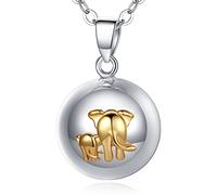 EUDORA Harmony Ball Llamador de Ángeles Embarazada Collar de Embarazo, Pingüino Panda Collares Colgantes Madre e Hijo Elefante de Mujer Primer Embarazo Mamá Regalos para Embarazada, 45inch + 30inch