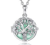 EUDORA Harmony Ball Llamador de Angeles Embarazada Collares de Mujer Embarazo, Arbol de la Vida Joyería Colgantes de Mujer Primer Embarazo Mamá Regalos Originales para Madre Mujer, 76,2cm + 114,3cm