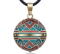 EUDORA Harmony Ball Retro Style Collar Bola de Embarazo, Música que desean Carillón Bola Colgante Collar para Mujeres Señoras Mejor Regalo de Joyería, 76,2 cm+114 cm, Plataforma de plata, Sin piedra