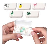 EUDUQ 5 piezas Mini Caixa de comprimidos,Caixa de estaleiros pequeño com 3 compartimentos,pill box diario, organizador pastillas para Vitaminas,Aceite de Pescado, Medicamentos