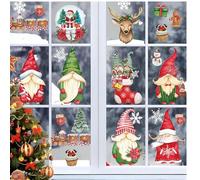 EUDUQ Fensterbilder Weihnachten Selbstklebend,9 Blätter Weihnachtsdeko mit verschiedenen Elementen,große Weihnachtsmann Aufkleber,Schneecken Fensterdeko,Fenstersticker Weihnachtsdeko