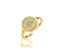 EUEAVAN Anillo ajustable con sello de los 7 arcángeles para hombre, anillo de San Miguel, patrón de San Talismán, joyería cristiana, regalo pagano, Acero inoxidable, Sin piedra preciosa