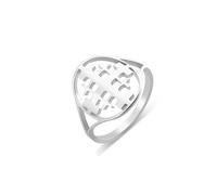 EUEAVAN Anillo de cruz de Jerusalén para mujer, anillo cruzado de Jerusalén, medalla de Jerusalén, griego, medieval, cristiano, religioso, regalo de bautizo, Acero inoxidable, Sin piedras preciosas
