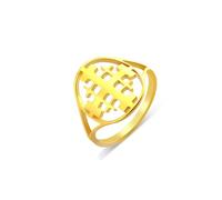 EUEAVAN Anillo de cruz de Jerusalén para mujer, anillo cruzado de Jerusalén, medalla de Jerusalén, griego, medieval, cristiano, religioso, regalo de bautizo, Acero inoxidable, Sin piedras preciosas