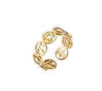 EUEAVAN Anillo de estrella de David Chai para mujer, ajustable, mano de Hamsa, anillo de protección judía, amuleto de protección hebrea, fe hebrea, cábala, joyería de bendición, regalo de Israel