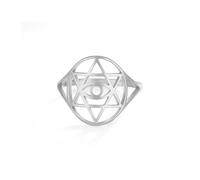 EUEAVAN Anillo de estrella de David para mujeres, anillo de ojo de diablo, estrella judía, anillo de estómago, David, Wiccan, hexagrama, protección religiosa, amuleto religioso, joyas Hanukkah,