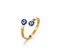 EUEAVAN Anillo de ojo turco ajustable para el tercer ojo del diablo turco, amuleto de protección de la cábala griega, regalo para mujeres y hombres