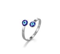 EUEAVAN Anillo de ojo turco ajustable para el tercer ojo del diablo turco, amuleto de protección de la cábala griega, regalo para mujeres y hombres