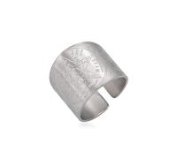 EUEAVAN Anillo Tetragrammaton-Pentagrama Nombre Hebreo de Dios YHVH YHWH Jehová Pentagrama Yeshua Anillo de Oración Bendito Amuleto de Energía Joyería Regalo Wicca, Acero inoxidable, Sin piedra