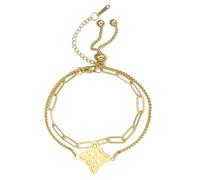 EUEAVAN Brujas Nudo Pulsera Nudo Celta Tobillera Nudo De Bruja Buena Suerte Triquetra Trinidad Amuleto Wiccan Joyería Regalos irlandeses para las mujeres (oro en capas 4)