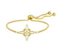 EUEAVAN Brujas Nudo Pulsera Nudo Celta Tobillera Nudo De Bruja Buena Suerte Triquetra Trinidad Amuleto Wiccan Joyería Regalos irlandeses para las mujeres (oro)